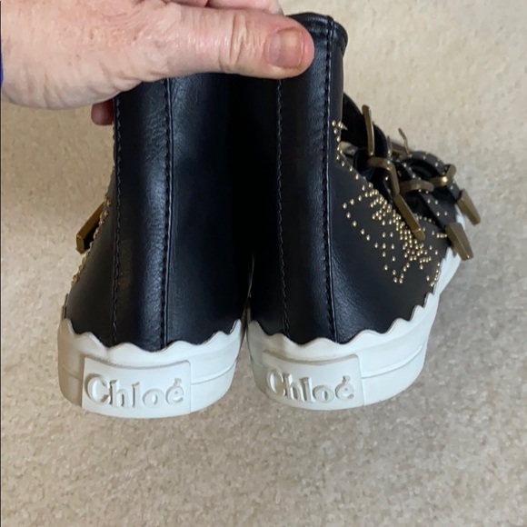 Chloe Kyle studded high top leather sneaker - Picture 3 of 15